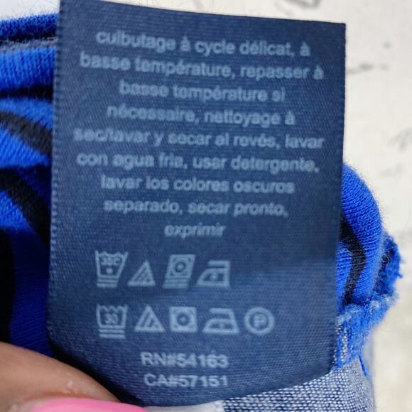 Tommy Hilfiger Classic Blue Top with Black Stripes Size Small - Picture 7 of 7